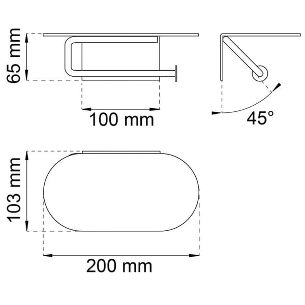 Habo Hazel Toalettpapirholder med hylle