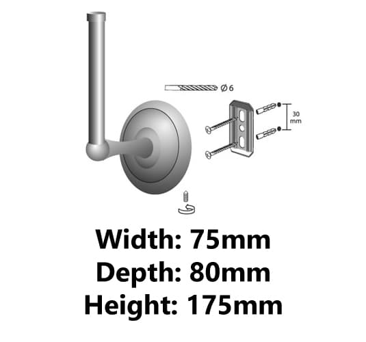 Deco Reservepapirholder, Antik Messing