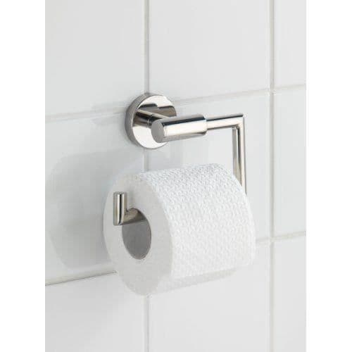 WENKO Vägghängd toalettpappershållare, Bosio Shine toalettpappershållare, rostfritt stål, 15x10,5x6,5 cm, blank