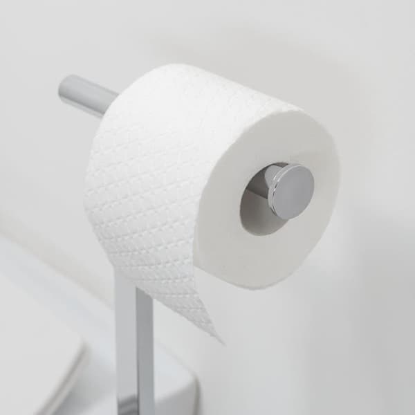 Kombinerad toalettpappershållare och borste Silver Chrome Square från SealSkin