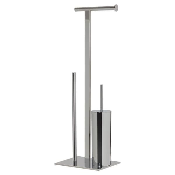 Kombinerad toalettpappershållare och borste Silver Chrome Square från SealSkin