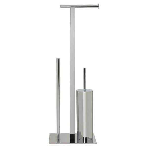 Kombinerad toalettpappershållare och borste Silver Chrome Square från SealSkin