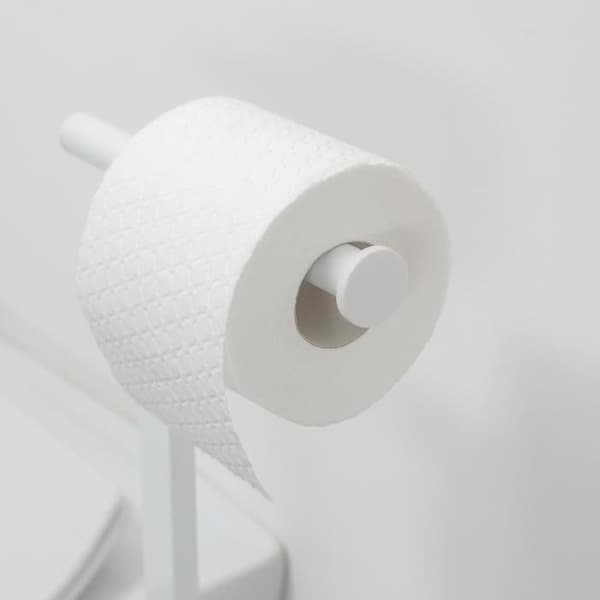 Kombinerad toalettpappershållare och borste Square White - SEALSKIN - Badrumstillbehör