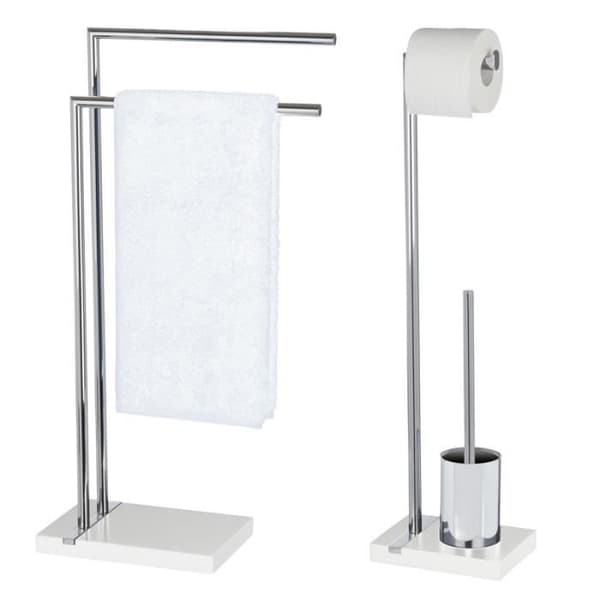 2i1 WC-set - WENKO - Ädelvit - Polyresin - Stål - 20x74x15 cm