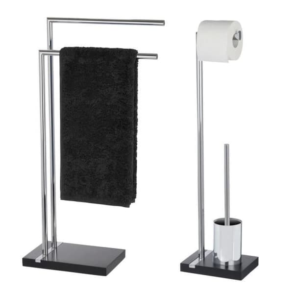 2i1 WC-set - WENKO - Noble Black - Polyresin - Stål - 20x74x15 cm