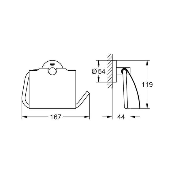 GROHE Toalettpappershållare (med lock) Essentials 40367000 (tysk import)