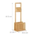 Miniatyrbild 4 av 6: Relaxdays Toalettpappershållare med Bamboo Tidningsställ Tidskriftsrullhållare HxBxD: 81,5 x 30,5 x 21 cm, Natural