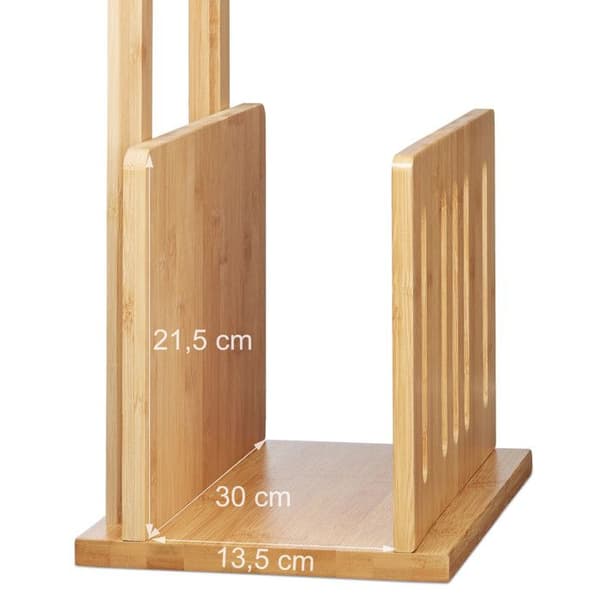 Relaxdays Toalettpappershållare med Bamboo Tidningsställ Tidskriftsrullhållare HxBxD: 81,5 x 30,5 x 21 cm, Natural