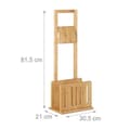 Miniatyrbild 2 av 6: Relaxdays Toalettpappershållare med Bamboo Tidningsställ Tidskriftsrullhållare HxBxD: 81,5 x 30,5 x 21 cm, Natural