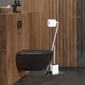 Miniatyrbild 5 av 6: Relaxdays WC-set, H x L x P: 77 x 25 x 25 cm, stöd för toalettpapper och icke-fix borste, silver/svart