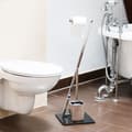 Miniatyrbild 2 av 6: Relaxdays WC-set, H x L x P: 77 x 25 x 25 cm, stöd för toalettpapper och icke-fix borste, silver/svart
