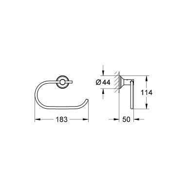 Pappersdispenser - GROHE - ESSENTIALS AUTHENTIC - Krom - Metall - Badrum
