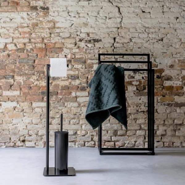 Sealskin Tube Toilet Caddy - Toalettrullehållare - Toalettborste med hållare - Fristående Svart