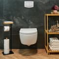 Miniatyrbild 5 av 6: Rullgardinsställ med hylla - Relaxdays - 10049114 - Svart Järn - Bambu - Icke Fasta