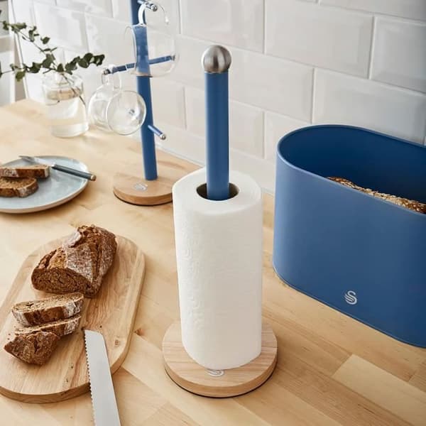 Papperullhållare - SWAN - Nordic - Kolsyrat stål - Modern design - Blå färg