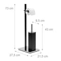 Miniatyrbild 3 av 5: Ensemble stöd för toalettborste och papperhållare - Relaxdays - Inox - Svart - Dimensioner 73x21,5x27,5 cm - Elegant design