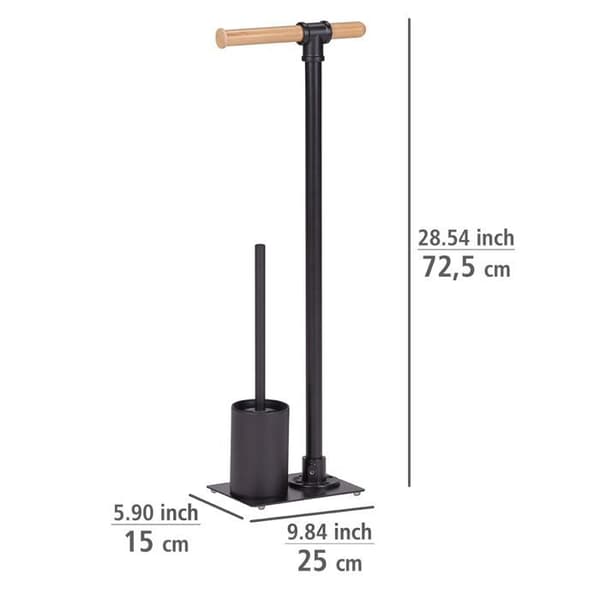 Wenko - Forli Toilet Caddy med rullhållare och toalettborste - Svart