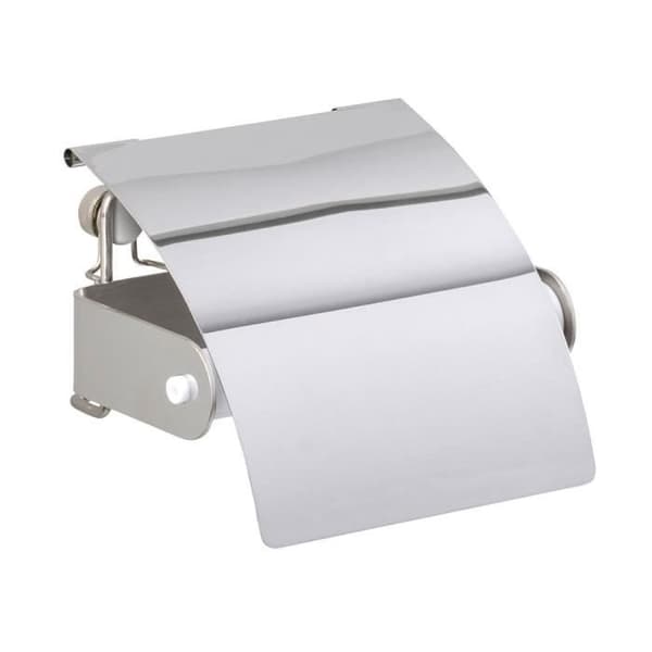 WENKO Premium Plus toalettpappershållare, väggmonterad toalettpappershållare, rostfritt stål, 14x8,5x12,5 cm, blank