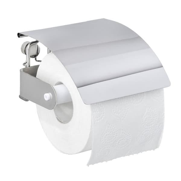 WENKO Premium Plus toalettpappershållare, väggmonterad toalettpappershållare, rostfritt stål, 14x8,5x12,5 cm, blank