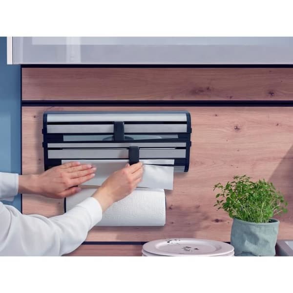 LEIFHEIT Handdukshållare aluminiumfolie Parat Royal 25793 Leifheit praktisk vägghållare 3 rullar med vassa blad