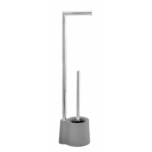 Toalettservice - WENKO - Avola - Rostfritt stål - 2-i-1 - Grå - 13x66,5x16 cm