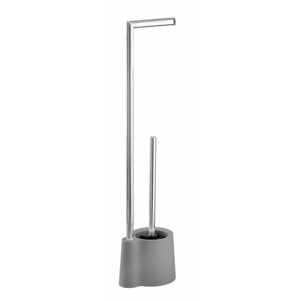 Toalettservice - WENKO - Avola - Rostfritt stål - 2-i-1 - Grå - 13x66,5x16 cm