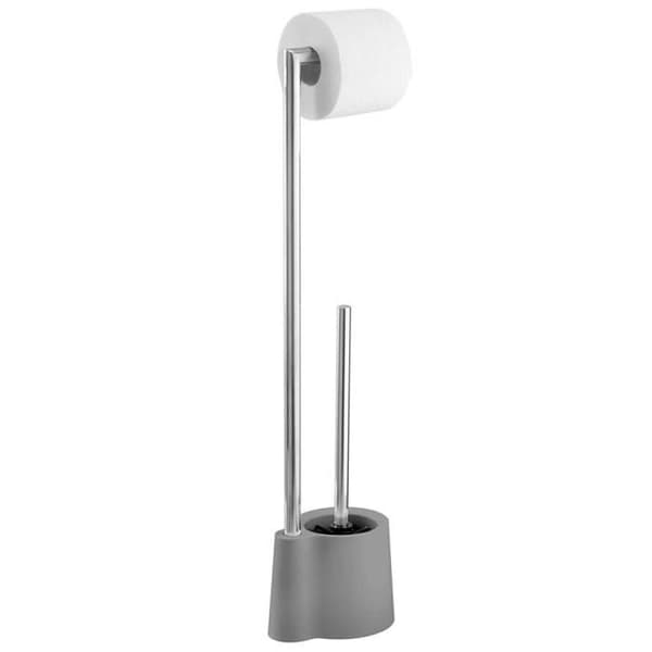 Toalettservice - WENKO - Avola - Rostfritt stål - 2-i-1 - Grå - 13x66,5x16 cm