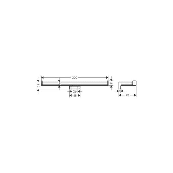 HANSGROHE Dubbel toalettpappershållare 300 mm matt vit AddStoris