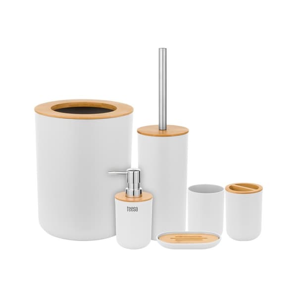 Badrumstillbehörsset (6 delar) vit
