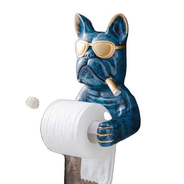 Hundetoiletpapirholder, Unik Harpiksdesign, Nem Vægmontering,Blå