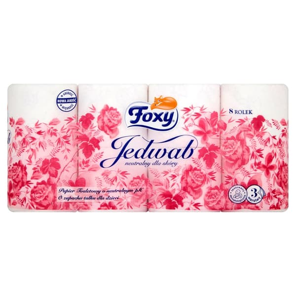 Foxy Silk Toiletpapir 3 Lag 8 Ruller