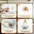 Miniatyrbild 5 av 8: Toalettrullehållare i Trä med Rem 2-Pack – Väggmonterad 2-i-1 Pappershållare & Handdukshängare 30x16cm