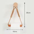 Miniatyrbild 2 av 8: Toalettrullehållare i Trä med Rem 2-Pack – Väggmonterad 2-i-1 Pappershållare & Handdukshängare 30x16cm