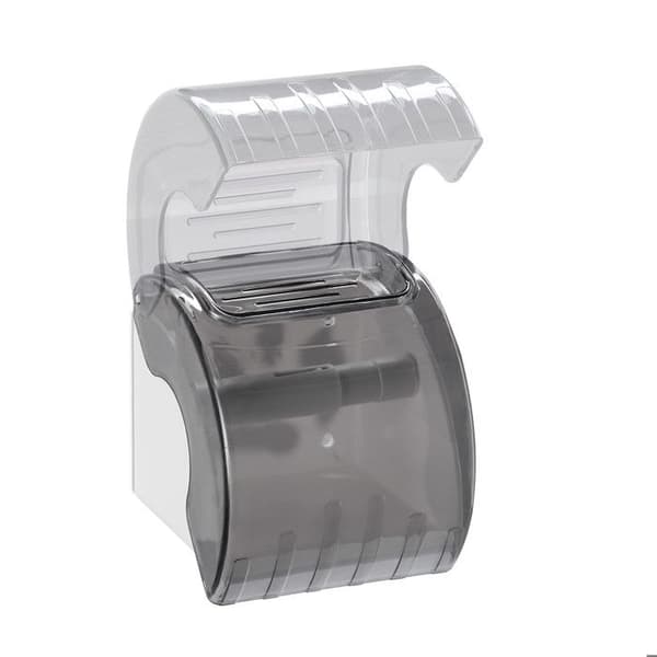 Relaxdays Toalettpapperhållare med förvaring och lock, stöd i plast HxLxP: 15 x 13,5 x 15 cm, grön-grå