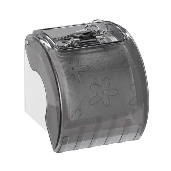 Relaxdays Toalettpapperhållare med förvaring och lock, stöd i plast HxLxP: 15 x 13,5 x 15 cm, grön-grå