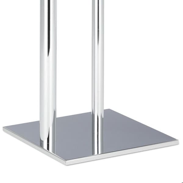 Relaxdays stående toalettpapirhållare, toalettpapirdispenser, 4 reservrullar, HLP 71x20x20 cm, silverfärgad