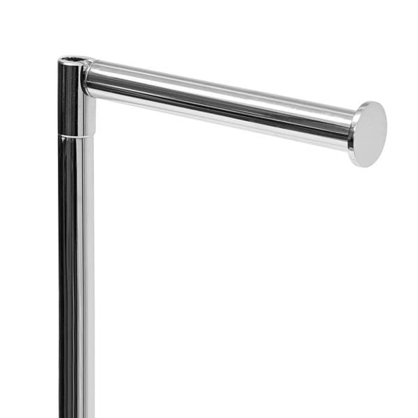Relaxdays stående toalettpappershållare Reserv toalettpappersdispenser HxBxD: 69 x 16,5 x 16,5 cm Kromstål, Silver