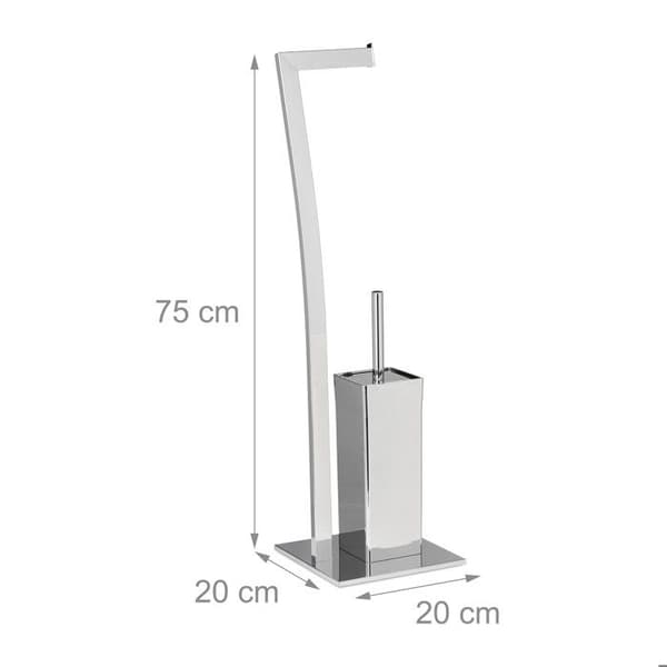 Pappershållare - Relaxdays - WIMEDO - Rostfritt stål - Silver - 20 x 20 x 71 cm