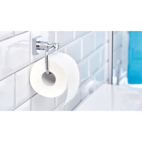 Tesa Hukk Toalettpappersdispenser, förkromad metall, enkel installation utan borrning (40246-00000-00)