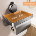 Miniatyrbillede 7 af 9: OBOSOE toiletrulleholder med hylde – vægmonteret aluminiumsrulledispenser, nem installation uden boremaskine