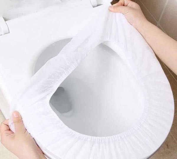 Kylpyhuonehygieniapaketti - Kylpyammeen kansi 2 kpl + WC-istuimen kansi Valkoinen 10 pakkaus