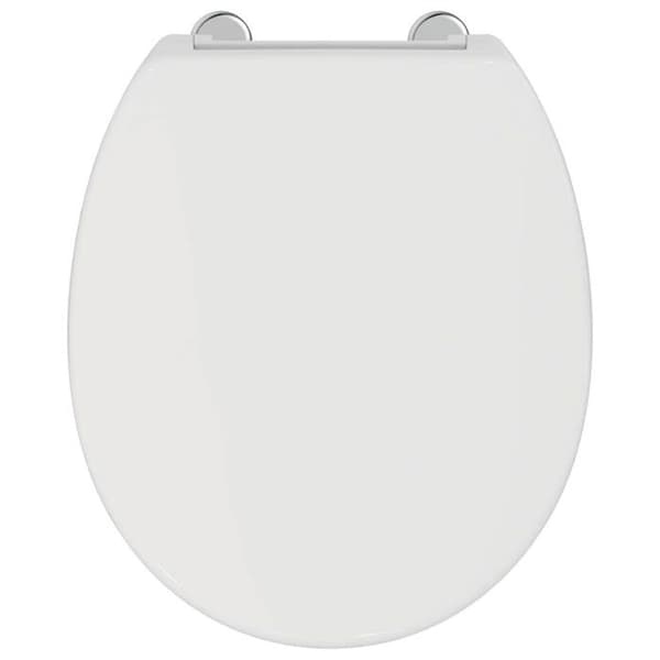 Idealisk standard toalettskål - S407701 - klosettsitz CONTOUR 21 s 4077 med lockgångjärn i vitt rostfritt stål