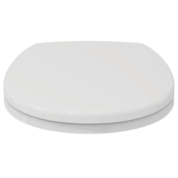 Idealisk standard toalettskål - S407701 - klosettsitz CONTOUR 21 s 4077 med lockgångjärn i vitt rostfritt stål