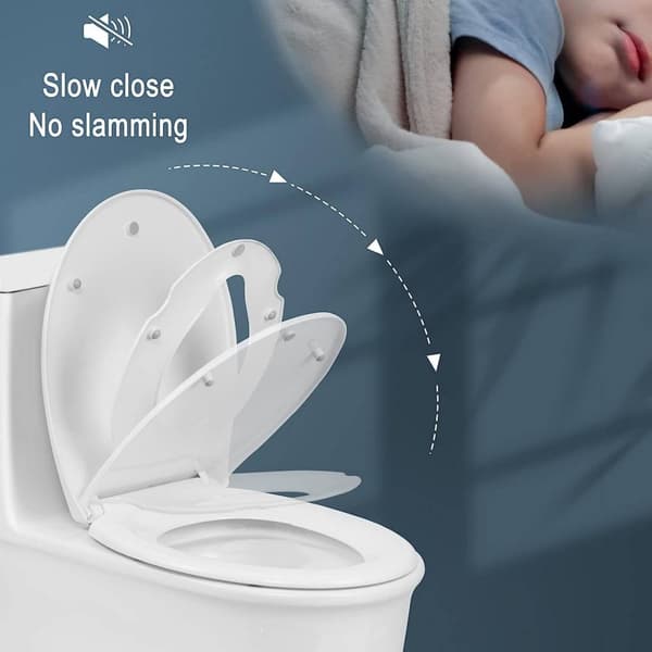 Rootz 2 in 1 wc-istuin - Perheystävällinen wc-istuin - Pehmeä Close Kansi - Lasten ja aikuisten istuin - Pikalukitus - PP ja ruostumaton teräs - O-muo