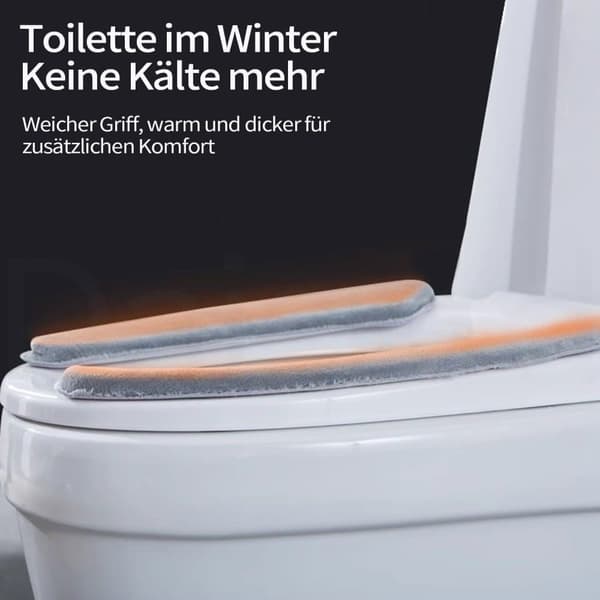Toalettstolsöverdrag 2-pack, Mjuka och Tvättbara Flockmaterial, Varmt och Bekvämt Toalettstolsöverdrag