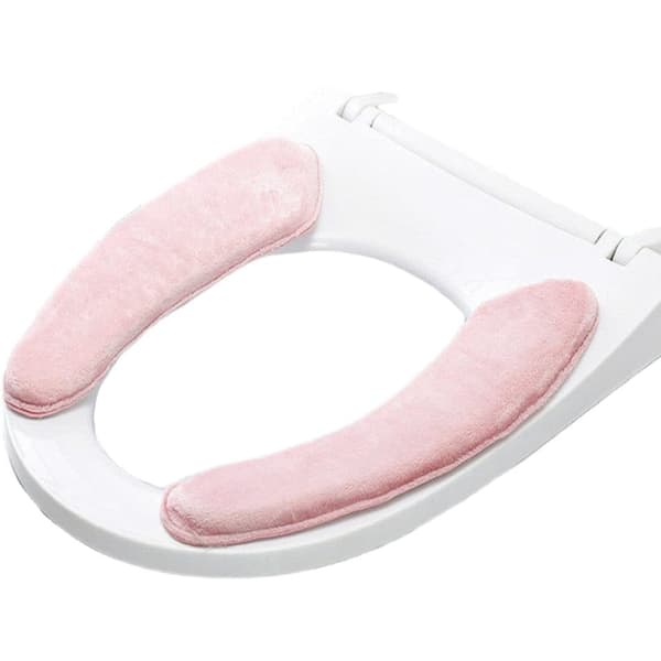 Toalettstolsöverdrag 2-pack, Mjuka och Tvättbara Flockmaterial, Varmt och Bekvämt Toalettstolsöverdrag