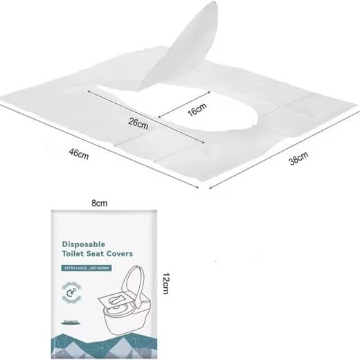 Lollanda Toiletovertræk – Biologisk nedbrydelige, 40/80 stk - Kan skylles med vand, 38×46CM, toiletovertræk til rejser