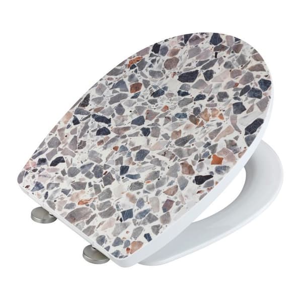Toalettsits - WENKO - Terrazzo - Flerfärgad - Termoplast - Oklippbar