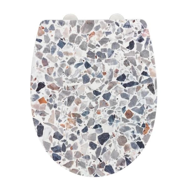 Toalettsits - WENKO - Terrazzo - Flerfärgad - Termoplast - Oklippbar