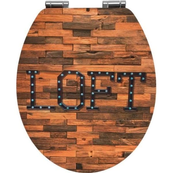 Toalettsits - WENKO - Loft - MDF - Brun - 37,5x44 cm